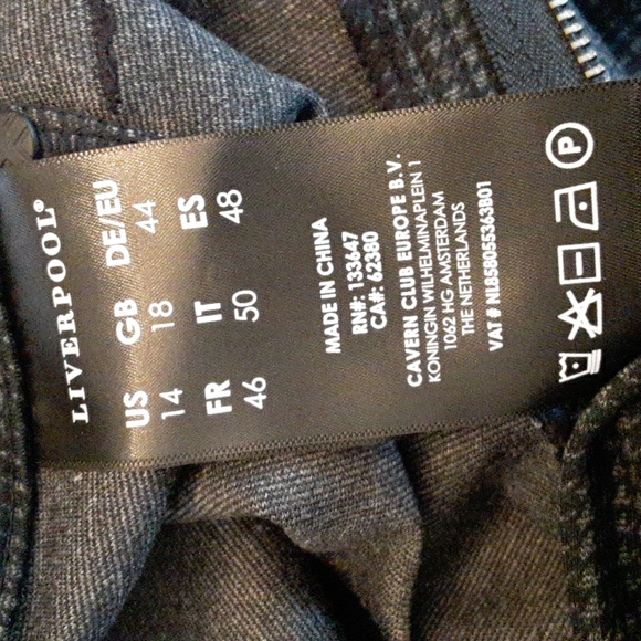 LIVERPOOL Houndstooth Black & Grey Stretch Slim Leg Pants - Picture 11 of 13